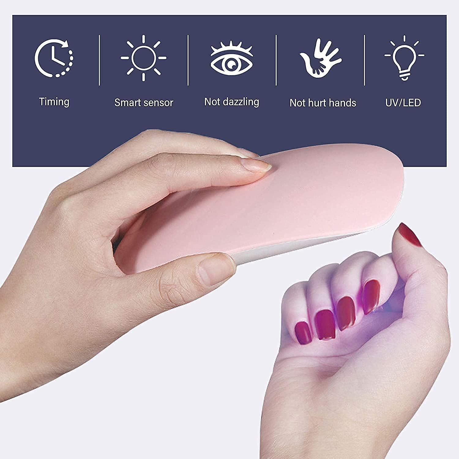 Professional UV LED Nail Dryer Lamp for Gel Polish - Fast Drying for Fingernails & Toenails - Home & Salon Use - Perfect for DIY Manicures, Pedicures & Nail Art Designs (1PC)