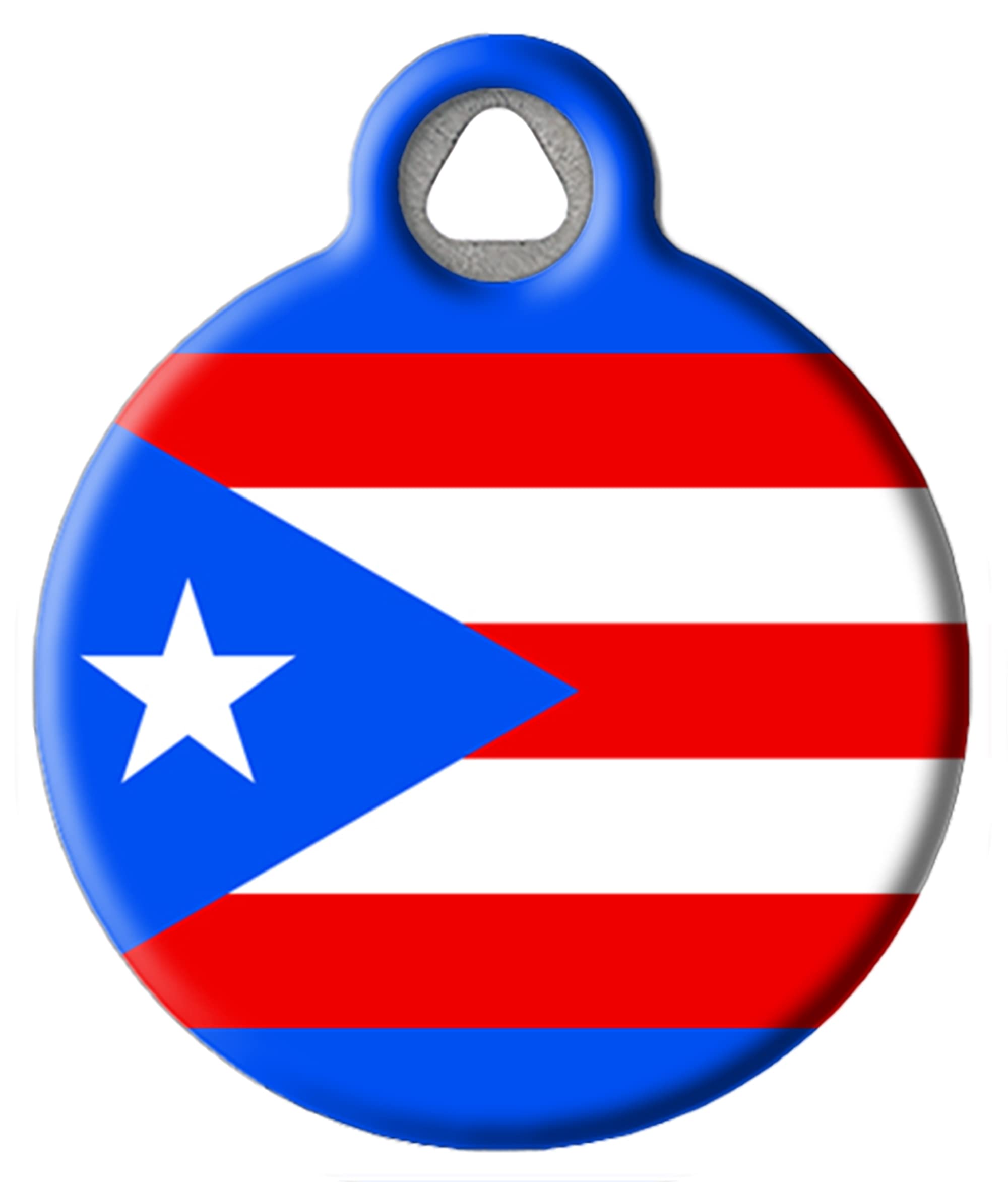 Puerto Rican Flag Pet ID Tag for Dogs & Cats - Personalized Engraved Large Size Dog Tag - Perfect for Travel, Gifts & Pet Safety