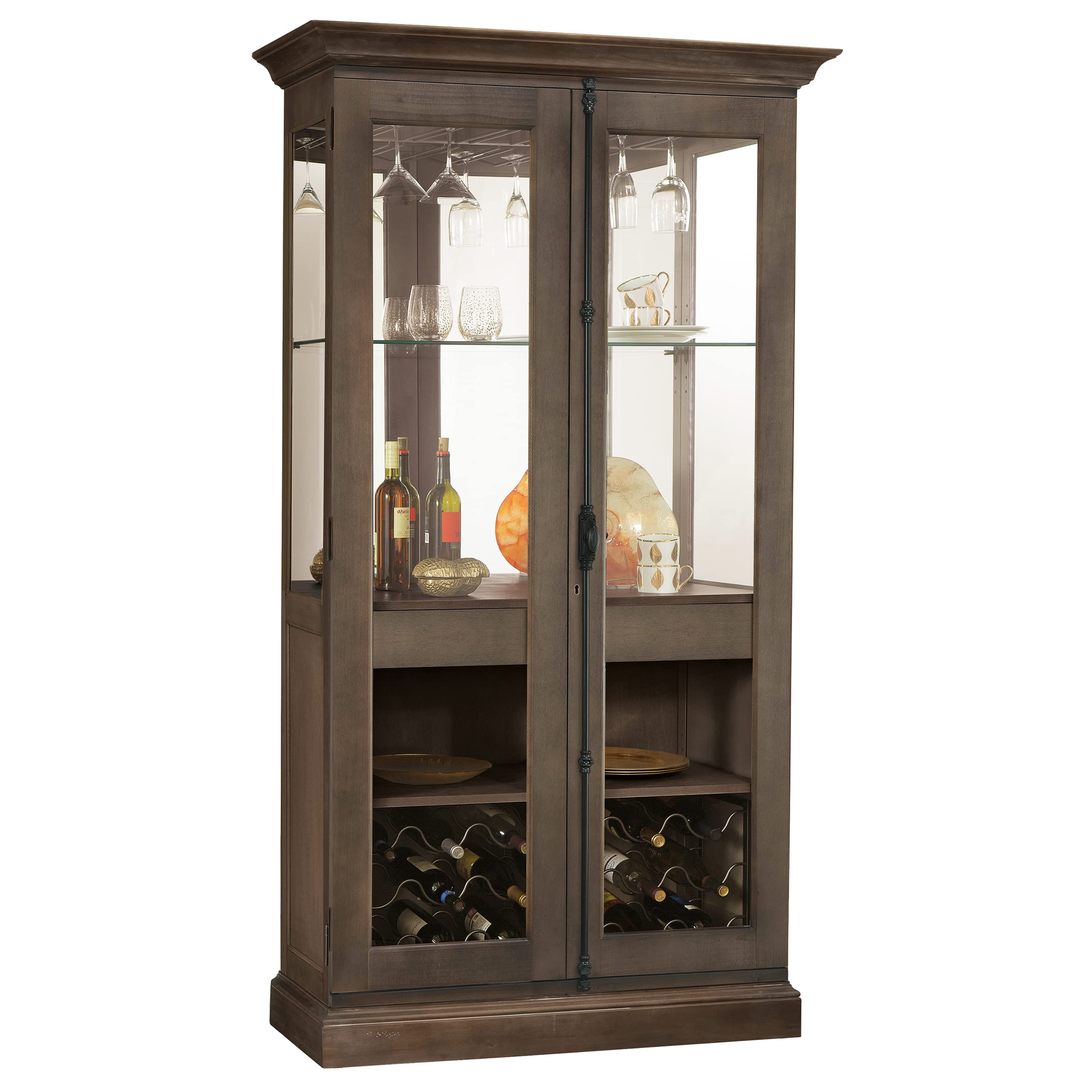 Howard Miller Lawrence Wine and Bar Cabinet 547-281 - Elegant Home Bar Furniture for Wine Storage & Entertaining - Perfect for Dining Room, Living Room or Home Office Decor