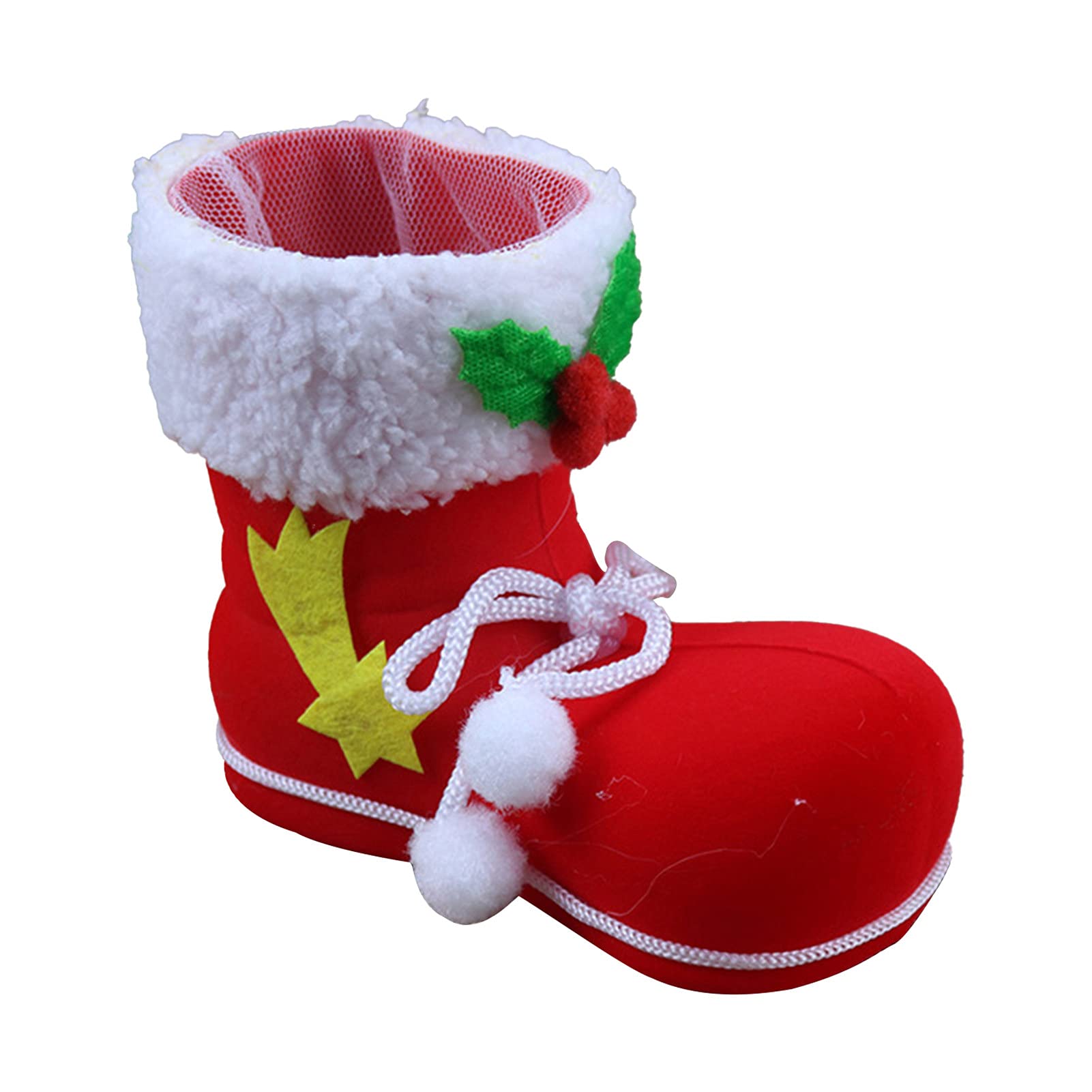 Christmas Stockings & Candy Boots - Cute Plush Red Santa Gift Stocking for Christmas Tree Decorations | Perfect for Holiday Gifts, Party Favors & Festive Home Decor