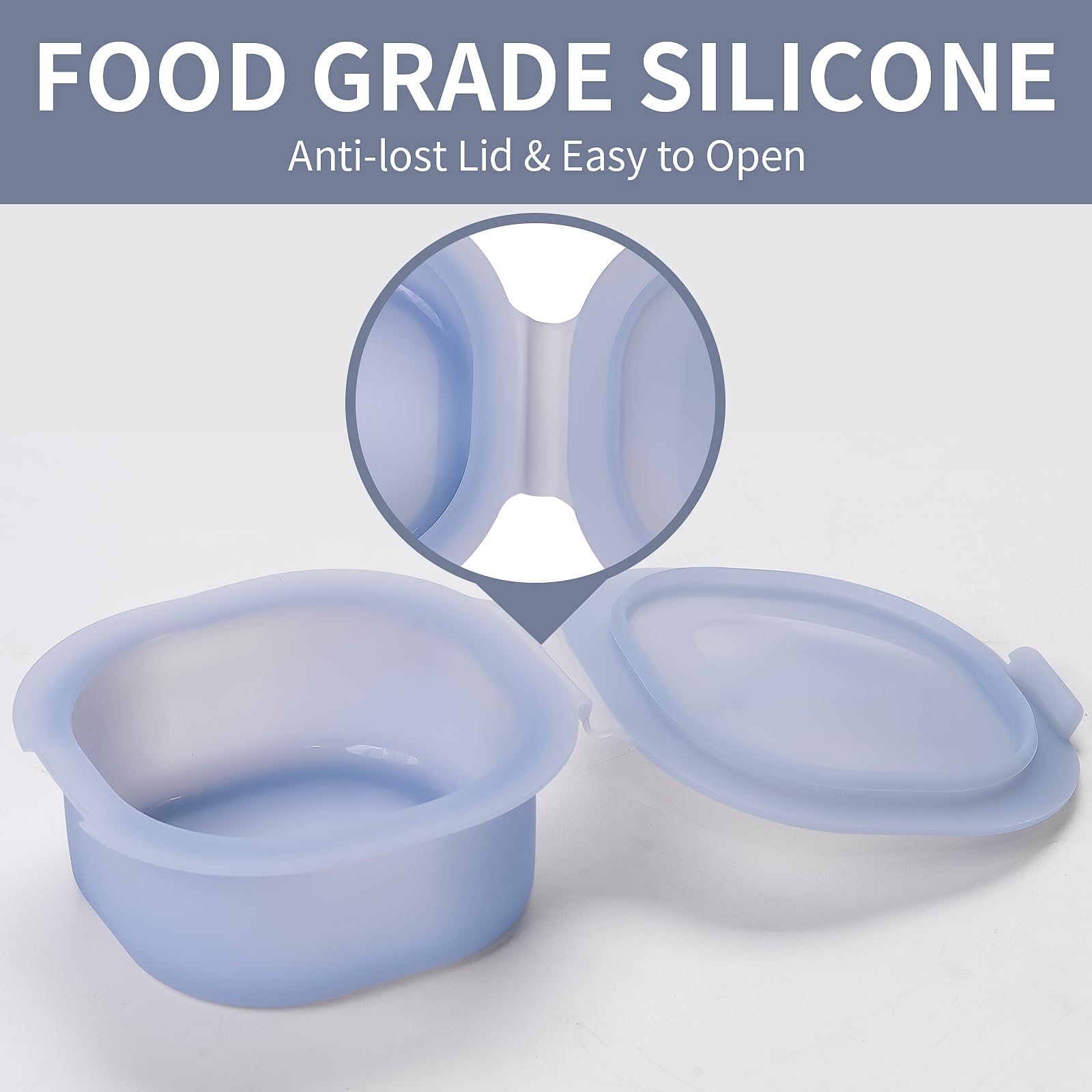 3-Pack Nonstick Silicone Square Egg Molds with Lid for Air Fryer - Perfect for Square Breakfast Eggs, Meal Prep & Healthy Cooking (Blue)