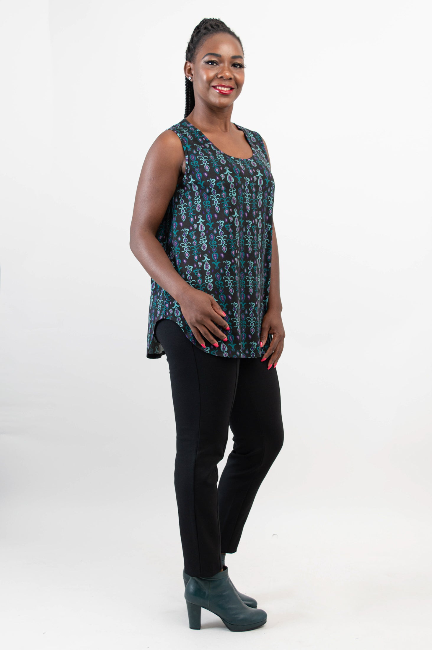 Stylish Jazz Tank Top with Elegant Jewels & Bamboo Design - Women's Fashion Blouse for Casual Wear & Night Out