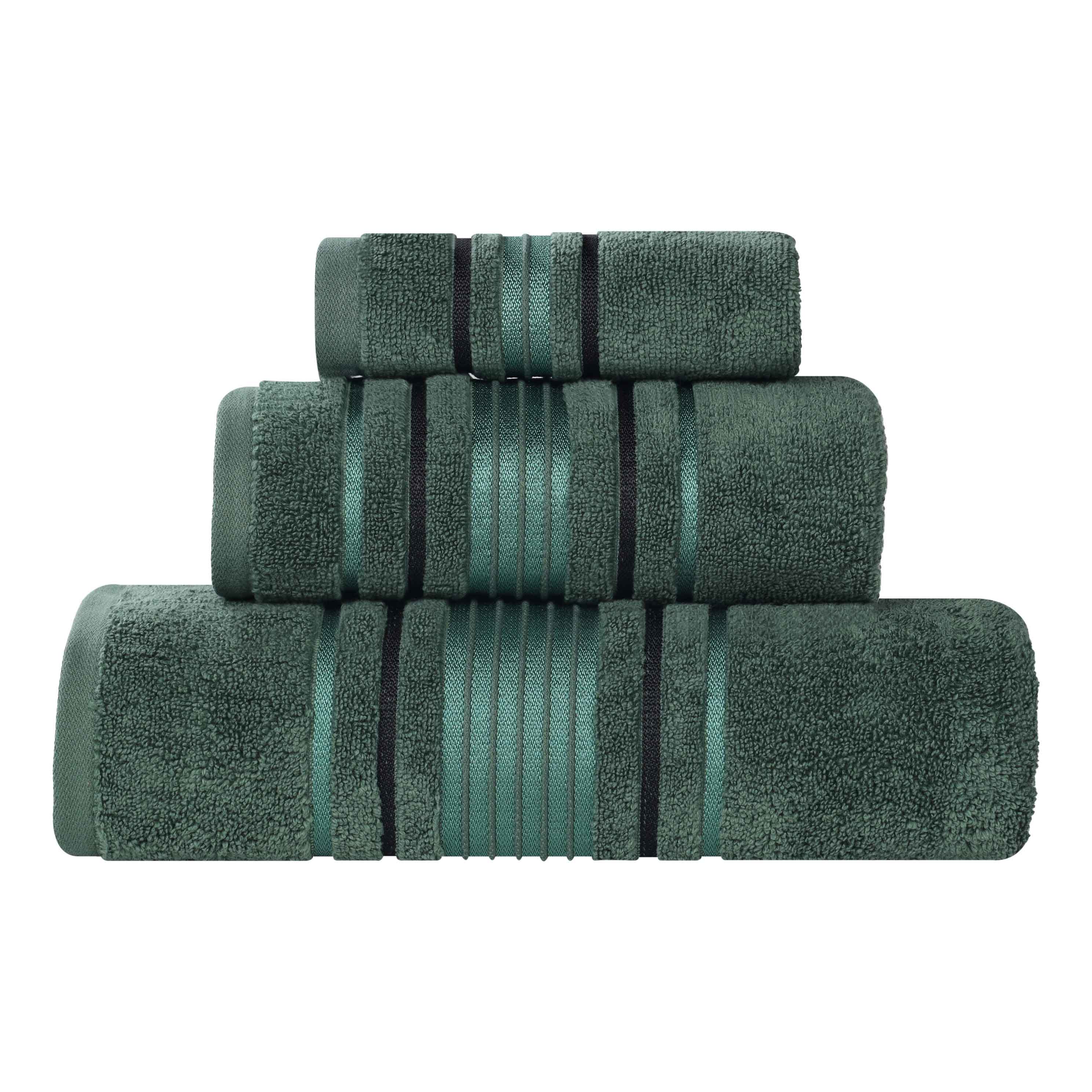 Premium Sadie Zero Twist Cotton 3-Piece Towel Set with Elegant Floral Motif - Ultra Soft & Absorbent Bath Towels for Spa, Guest Bathroom & Luxury Home Decor