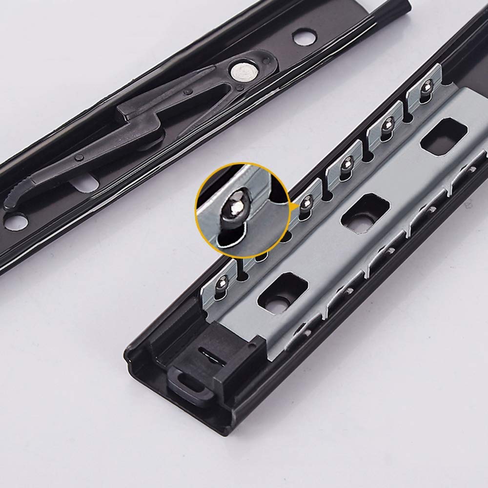 Soft-Close Ball Bearing Drawer Slides - Push to Open Side Mount Drawer Runners (10/12/14/16 Inch Lengths) for Kitchen Cabinets, Wardrobes & Office Furniture - Durable 16in (400mm) Extension Slides for Smooth Quiet Operation