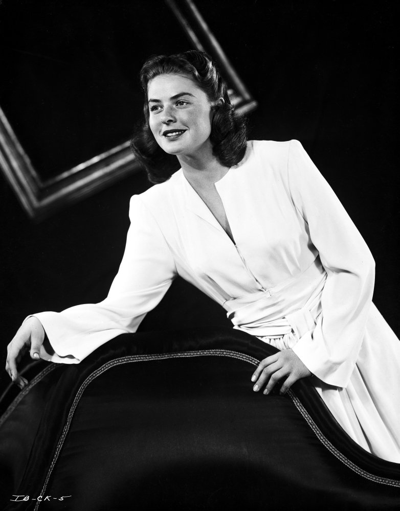 Vintage Ingrid Bergman Black & White Photo Print - 8x10 White Dress Portrait - Classic Hollywood Decor, Movie Memorabilia, Film Fan Gift