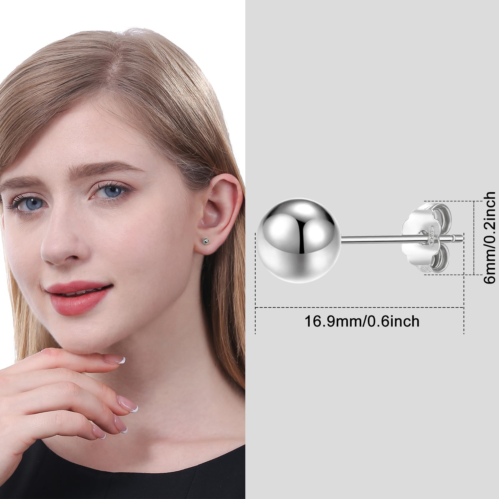 Hypoallergenic Gold Flat Back Stud Earrings for Women - ToHeart Stud Ball Earrings | Perfect for Everyday Wear, Parties & Gifts