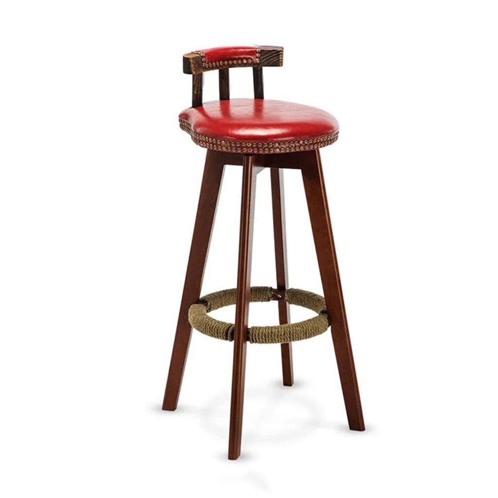 XLEVE Adjustable Swivel Bar Stool with Back - PU Leather Counter Height Barstools for Kitchen, Dining & Home Bar - Comfortable & Stylish (Red) - Perfect for Breakfast Nooks, Kitchen Islands & Entertainment Areas