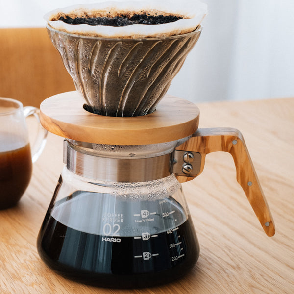 Hario V60 Olive Wood Coffee Server - Drip Coffee Carafe for Pour Over Brewing - Perfect for Home Baristas & Coffee Enthusiasts