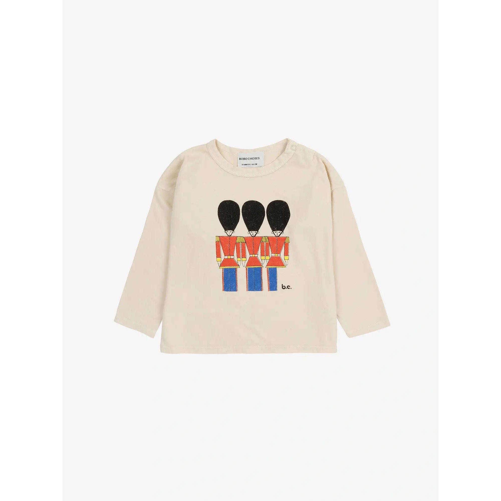 Bobo Choses Baby Little Tin Soldiers Graphic T-Shirt - Soft Cotton Offwhite Tee for Boys & Girls | Perfect for Playdates, Daycare & Casual Outings