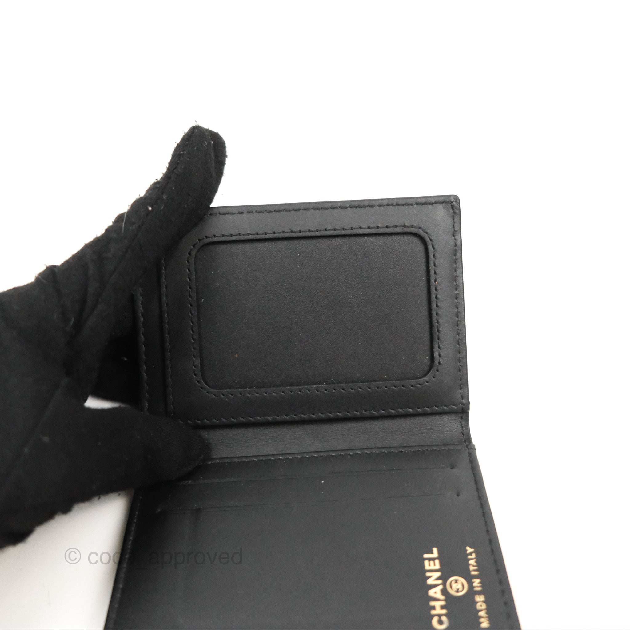 Chanel CC Card Holder Black Caviar Leather Wallet - Luxury Compact Credit Card Case for Women - Perfect for Everyday Use & Travel Accessories