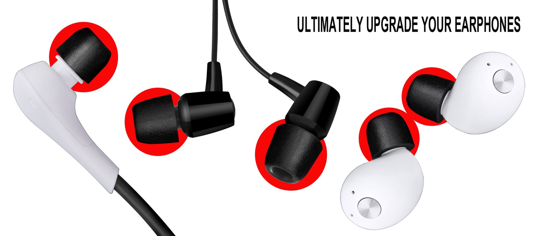 SIMOLIO Wireless TV Headphone Replacement Ear Tips - Noise Isolating Memory Foam Earbuds for Under-Chin Headsets, Soft Comfort Ear Cushions (5 Pairs, Small Size, Black) - Perfect for Watching TV, Gaming & Home Theater Use Without Disturbing Others