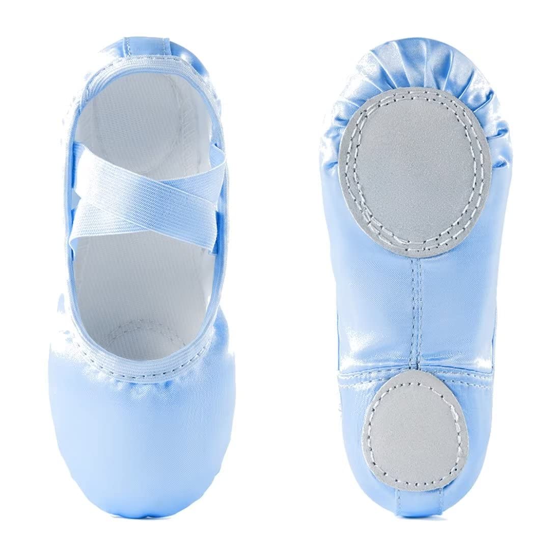 Satin Ballet Slippers for Girls - Soft Toddler Dance Shoes for Little Kids & Big Kids - Perfect for Ballet Class, Dance Recitals & Home Practice