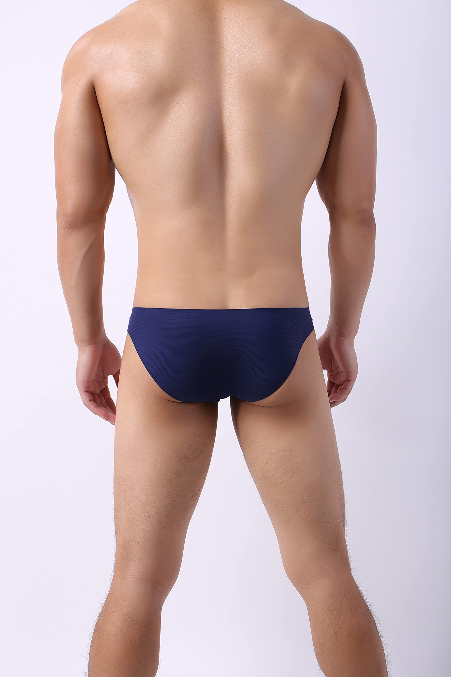 Men's Ice Silk Bikini Briefs - Breathable Striped Low Rise Underwear for Summer Comfort | Perfect for Hot Weather, Gym & Daily Wear