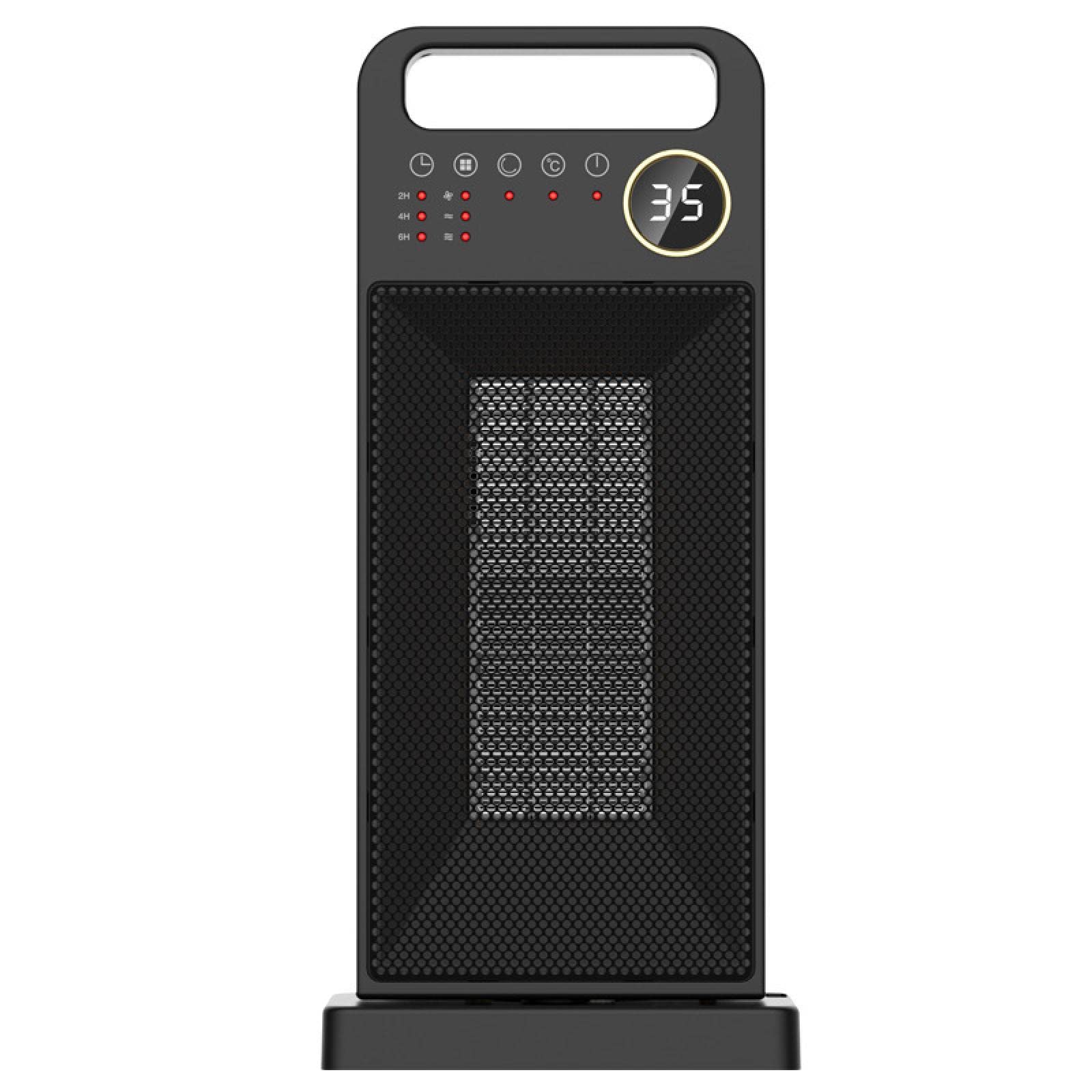 Black Electric Space Heater with Remote Control, 3-Speed Settings & Heating Function - Perfect for Home, Office, and Bedroom Use