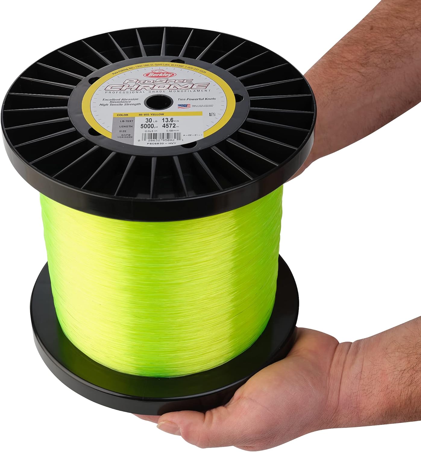 Berkley PSC5B80 HVY Pro Spec Chrome 80lb Braided Fishing Line - 3750 Yards Hi-Vis Yellow - Saltwater & Freshwater Fishing for Bass, Walleye, Catfish