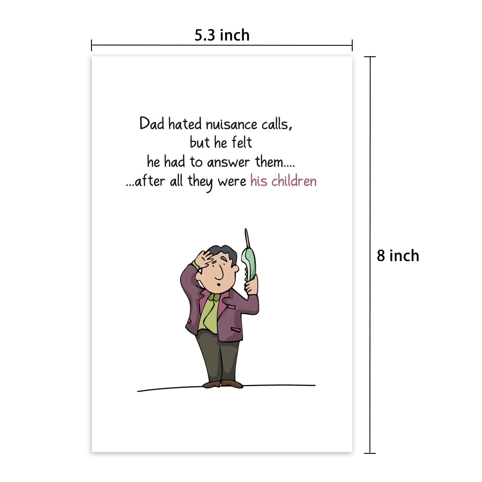Ulbeelol Funny Father's Day Card - Hilarious Birthday Card for Dad with Nuisance Call Theme | Perfect Humorous Gift for Dads Birthday, Anniversary & Special Occasions | Great for Office Pranks & Family Gatherings