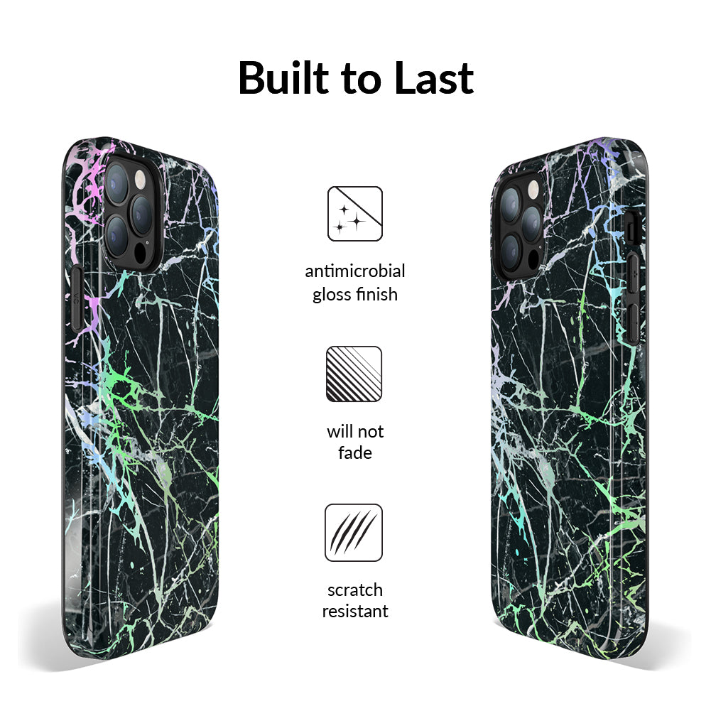 Holo Black Marble iPhone Case - Premium Protective Cover for iPhone [Models] - Shatterproof & Stylish Design for Everyday Use & Special Occasions