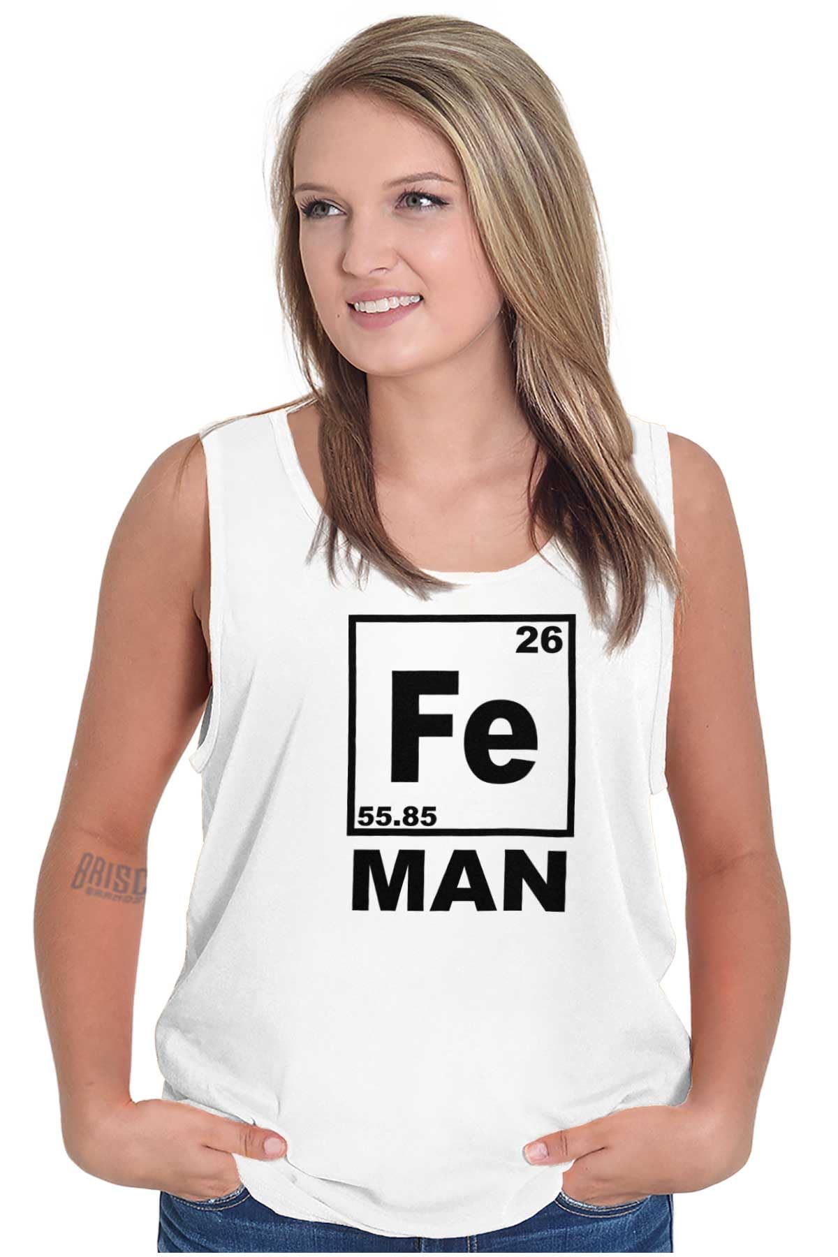 Fe Iron Science Elements Superhero Tank Top - Sleeveless Graphic Tee for Men | Perfect for Science Geeks, Comic Con & Casual Wear