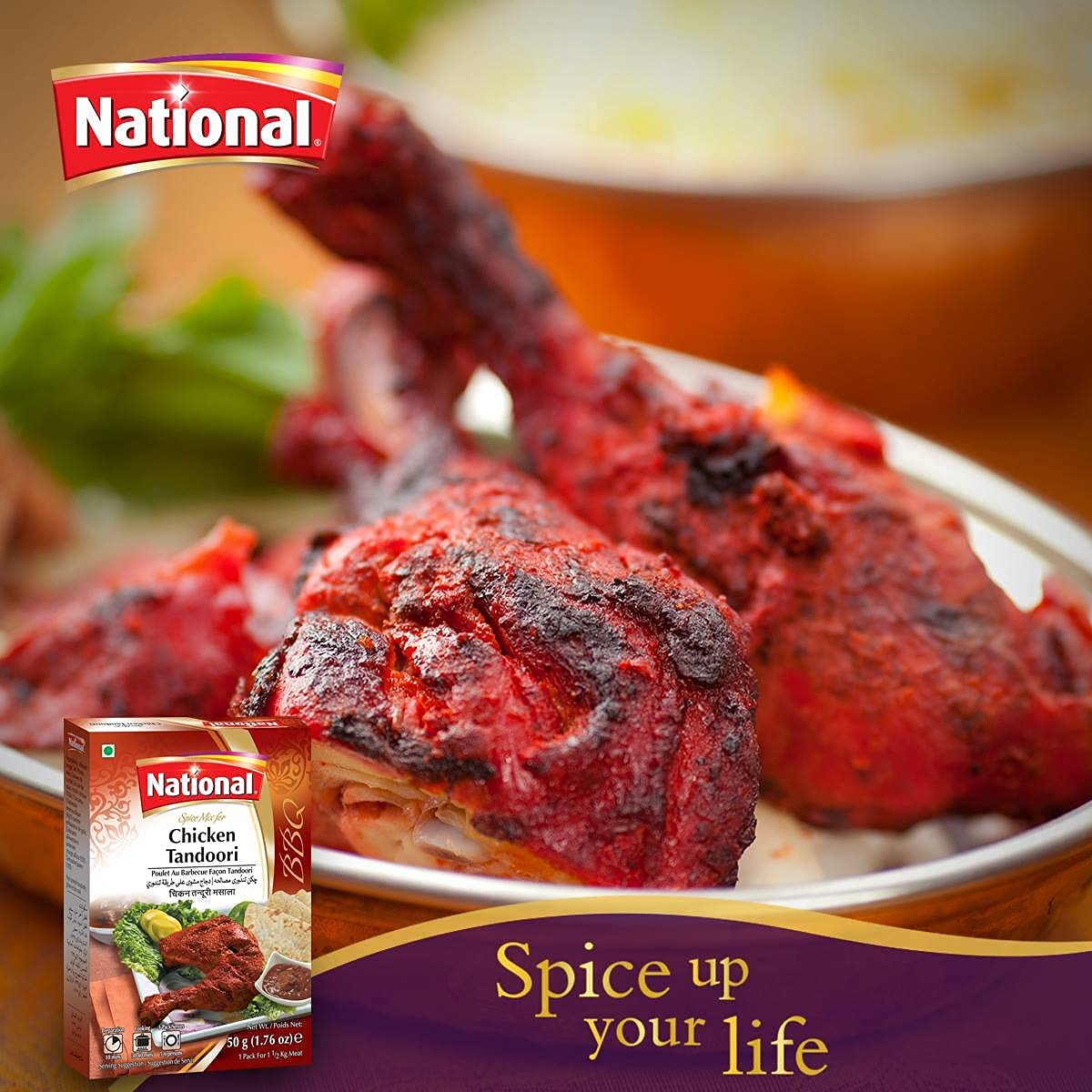 Authentic Chicken Tandoori Masala Spice Mix 1.44oz (41g) | South Asian BBQ Seasoning | Traditional Indian Spices | Gluten-Free | Pack of 4 | Perfect for Grilling, Marinating & Home Cooking