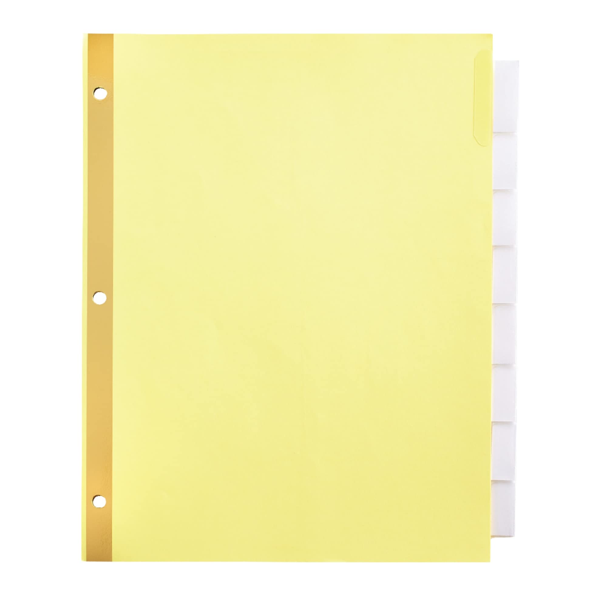 Office Depot Insertable Dividers - 8-Tab Buff with Clear Tabs for File Organization