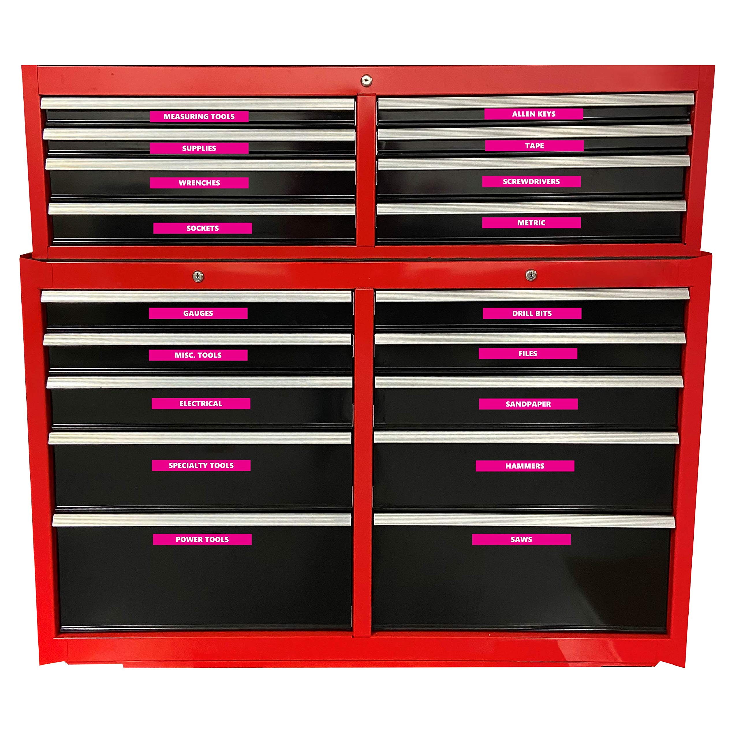 DCM Solutions Pink Toolbox Sticker Labels 0.5x4.5