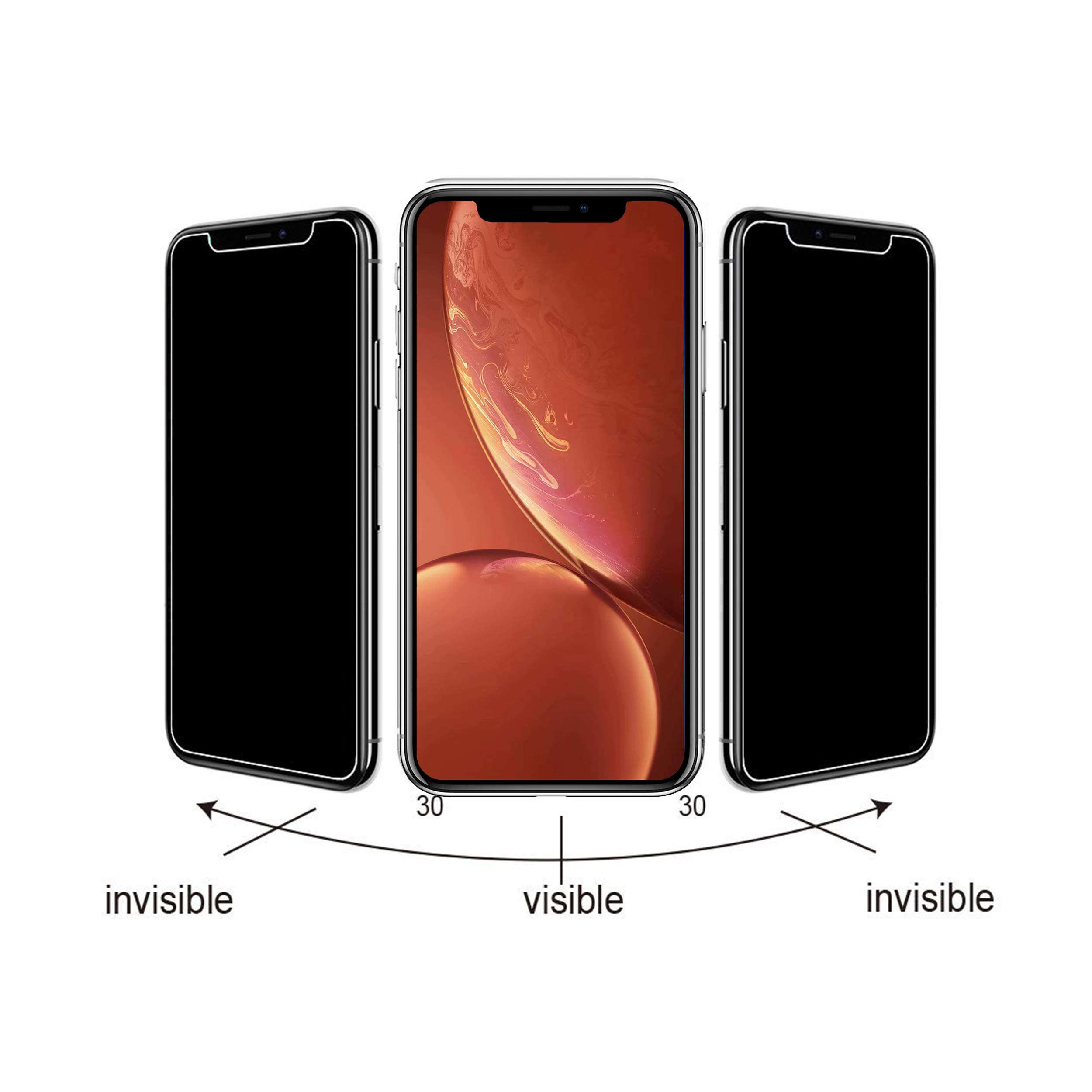 Ailun Privacy Screen Protector for iPhone 11 & iPhone XR [6.1 Inch] 2 Pack - Japanese Tempered Glass Anti-Spy Protection, Case Friendly - Perfect for Office, Banking & Personal Privacy