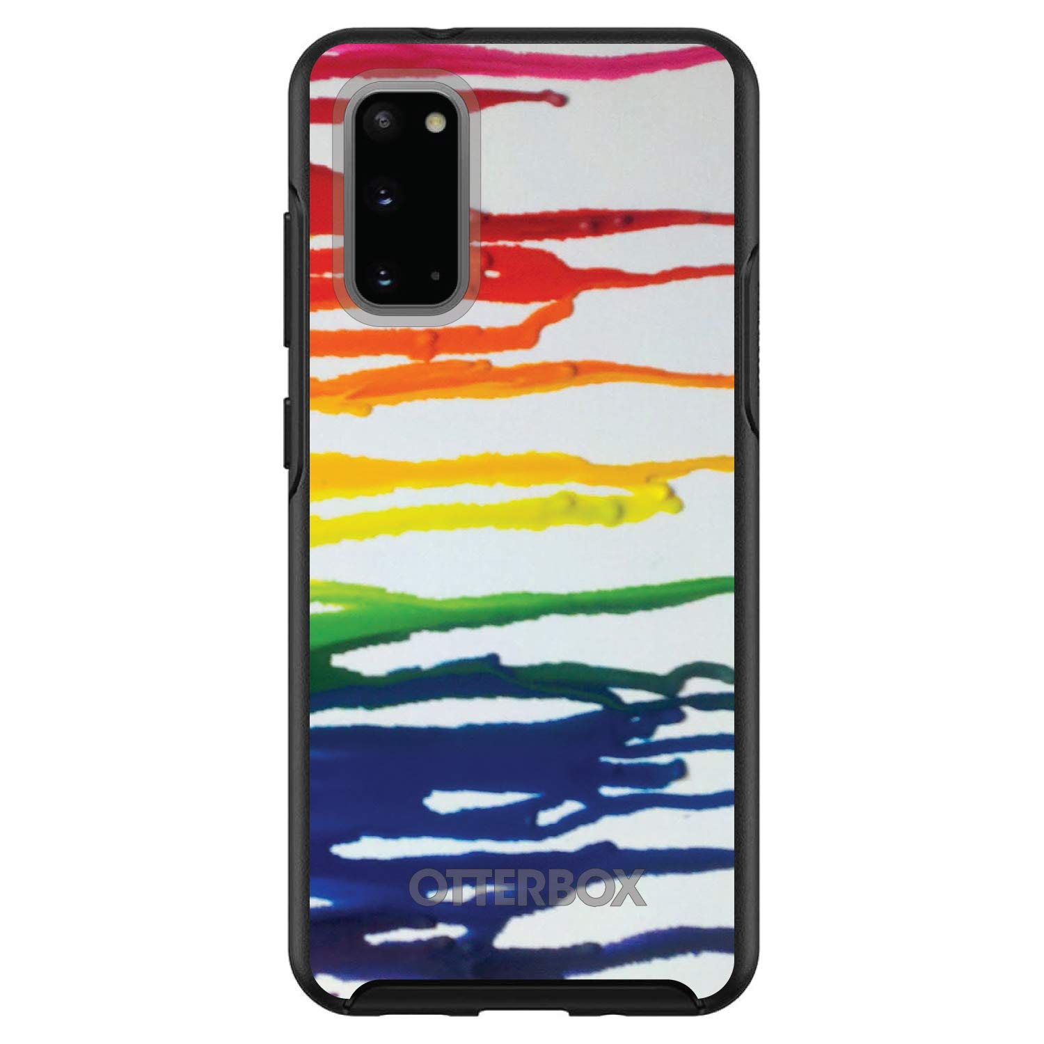 DistinctInk Samsung Galaxy S20 Ultra / S20 Ultra 5G Case (6.9 Inch) - Rainbow Melted Crayon Design Protective Phone Cover - Durable Replacement for OtterBox Symmetry - Perfect for Artists, Students & Creative Professionals