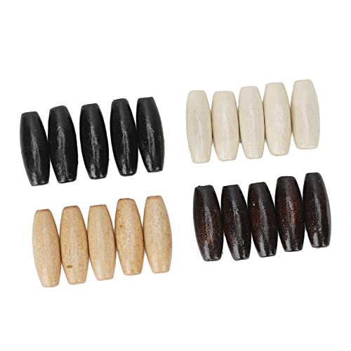 20 Pcs Olive Shape Soft Hair Tube Beads for DIY Hair Braids - Beard & Hair Accessories for Men & Women - Perfect for Braiding, Hairstyling & Costume Parties