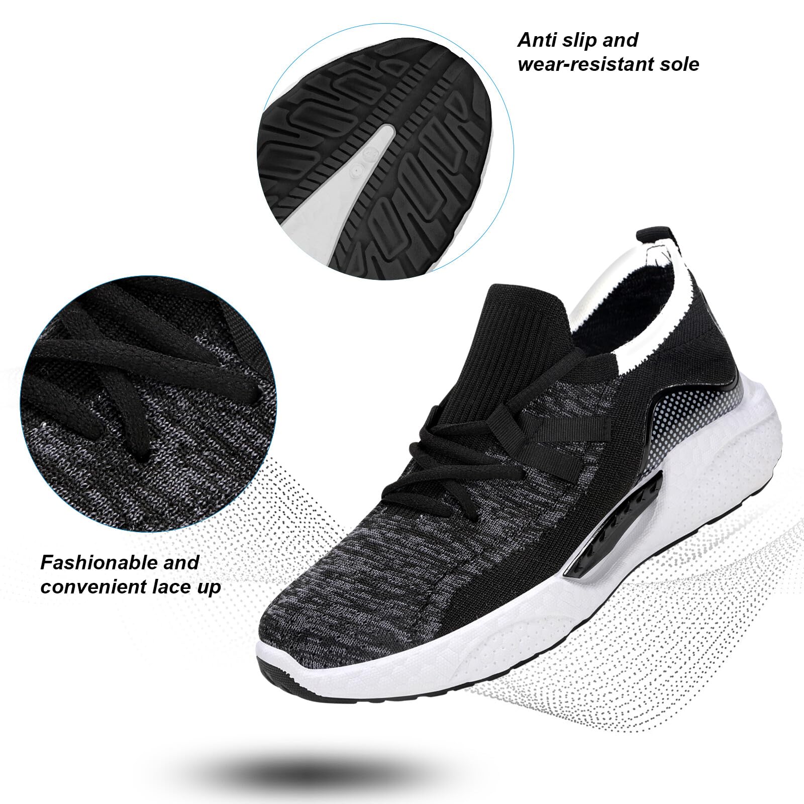 KUNWFNIX Women's Slip-On Walking Shoes - Lightweight Memory Foam Tennis Sneakers for Gym, Work & Travel - Breathable Comfortable Casual Shoes for Women - Perfect for Walking, Running Errands & Daily Wear