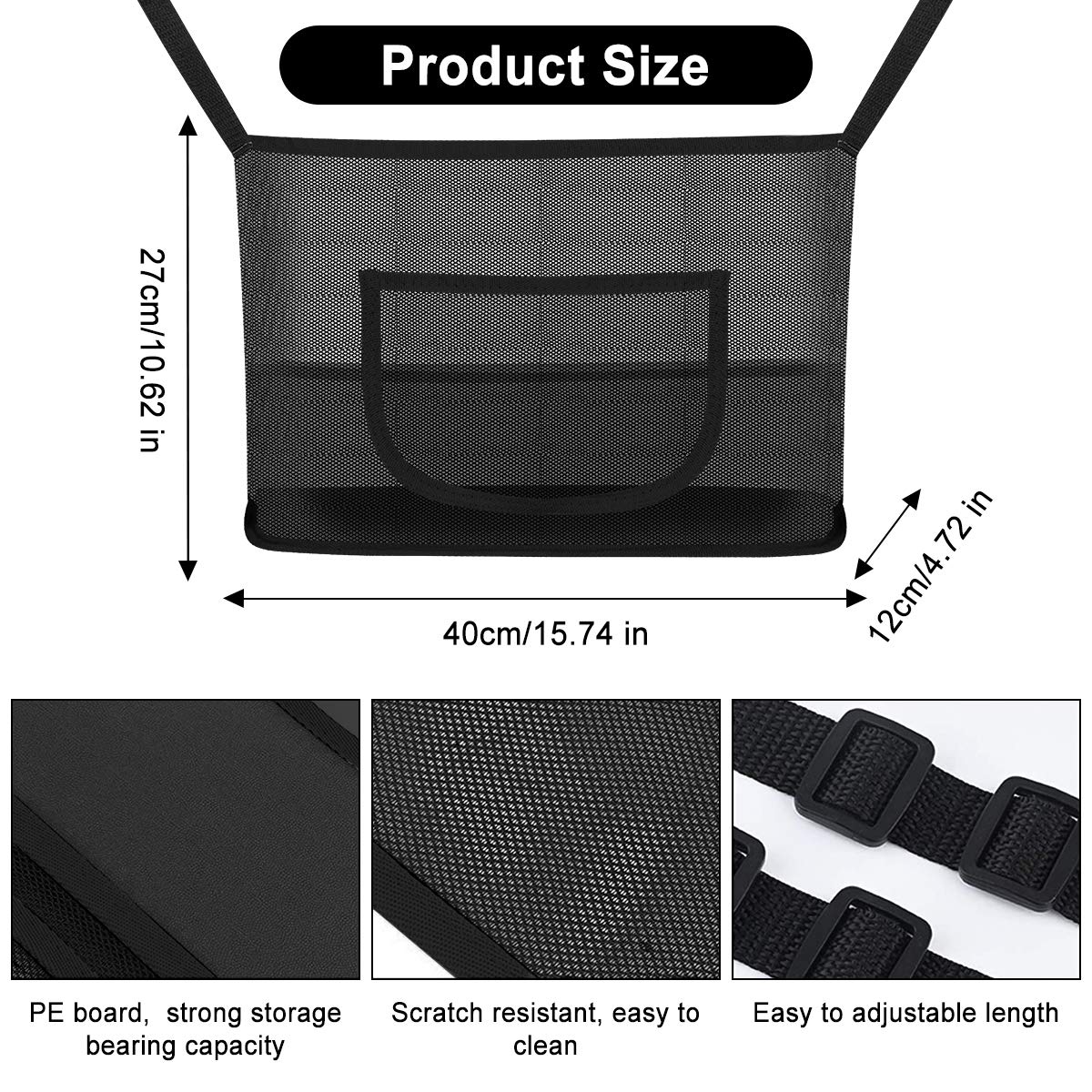Car Seat Back Organizer - Black, Multi-Pocket Storage for Road Trips & Travel Accessories | Perfect for Kids, Families & Road Trips