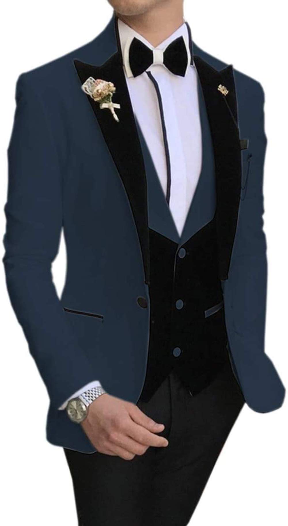 Men's 3-Piece Slim Fit Classic Suit Set with Notch Lapel Blazer, Vest & Pants | Wedding Tuxedo for Groomsmen & Formal Occasions | Perfect for Business Meetings, Prom & Special Events