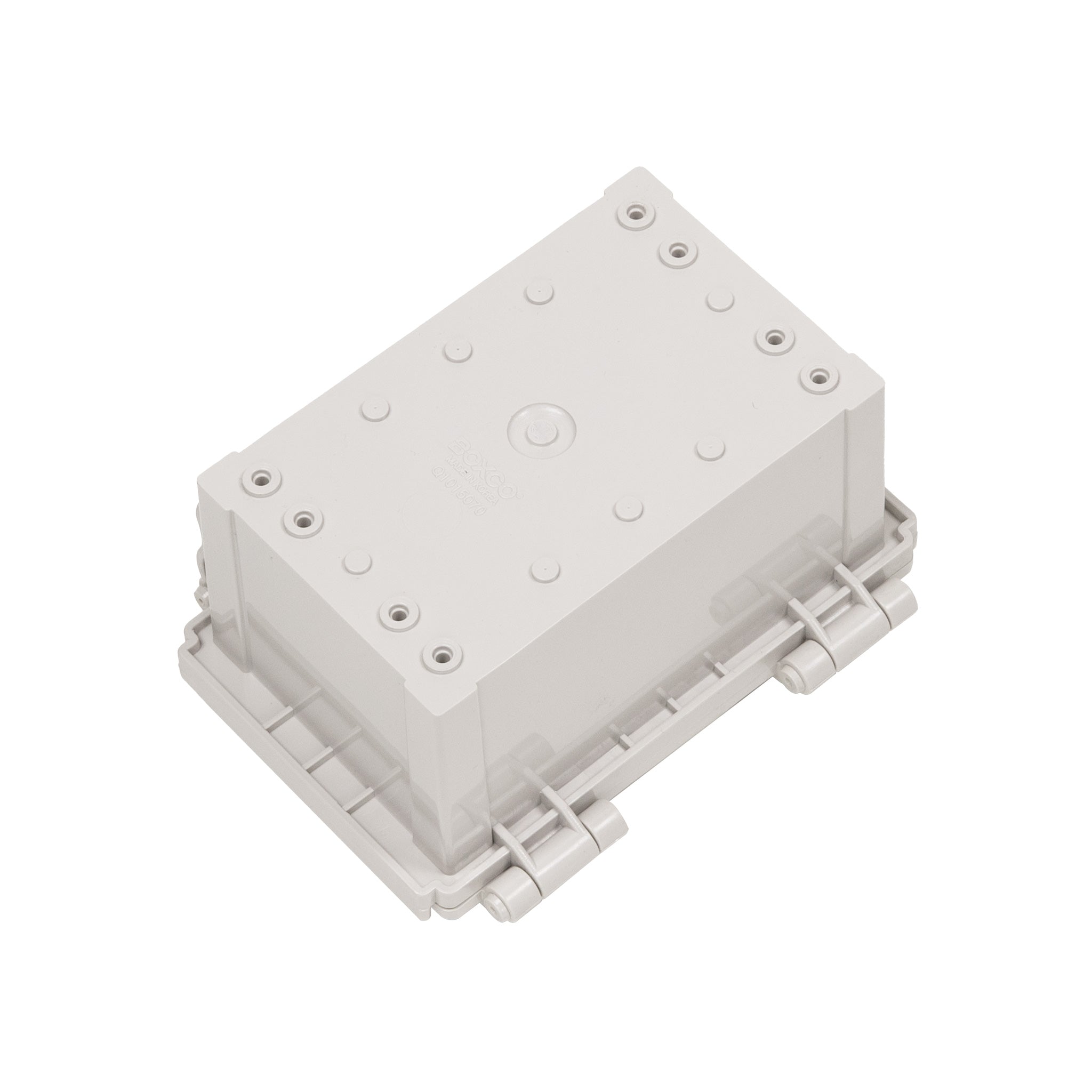 Boxco Q Series 3.94 x 5.91 x 3.54 Inches (100 x 150 x 90mm) Waterproof Plastic Enclosure - IP67 & IK08 Rated ABS Grey Hinge Type with Plate - Ideal for Outdoor Electronics, Industrial Equipment & DIY Projects