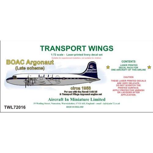 1/72 Scale BOAC Canadair C-4 Argonaut Late Livery Aircraft Model (Circa 1956) - AIM Transport Wings 72016 - Perfect for Aviation Collectors & Historical Displays