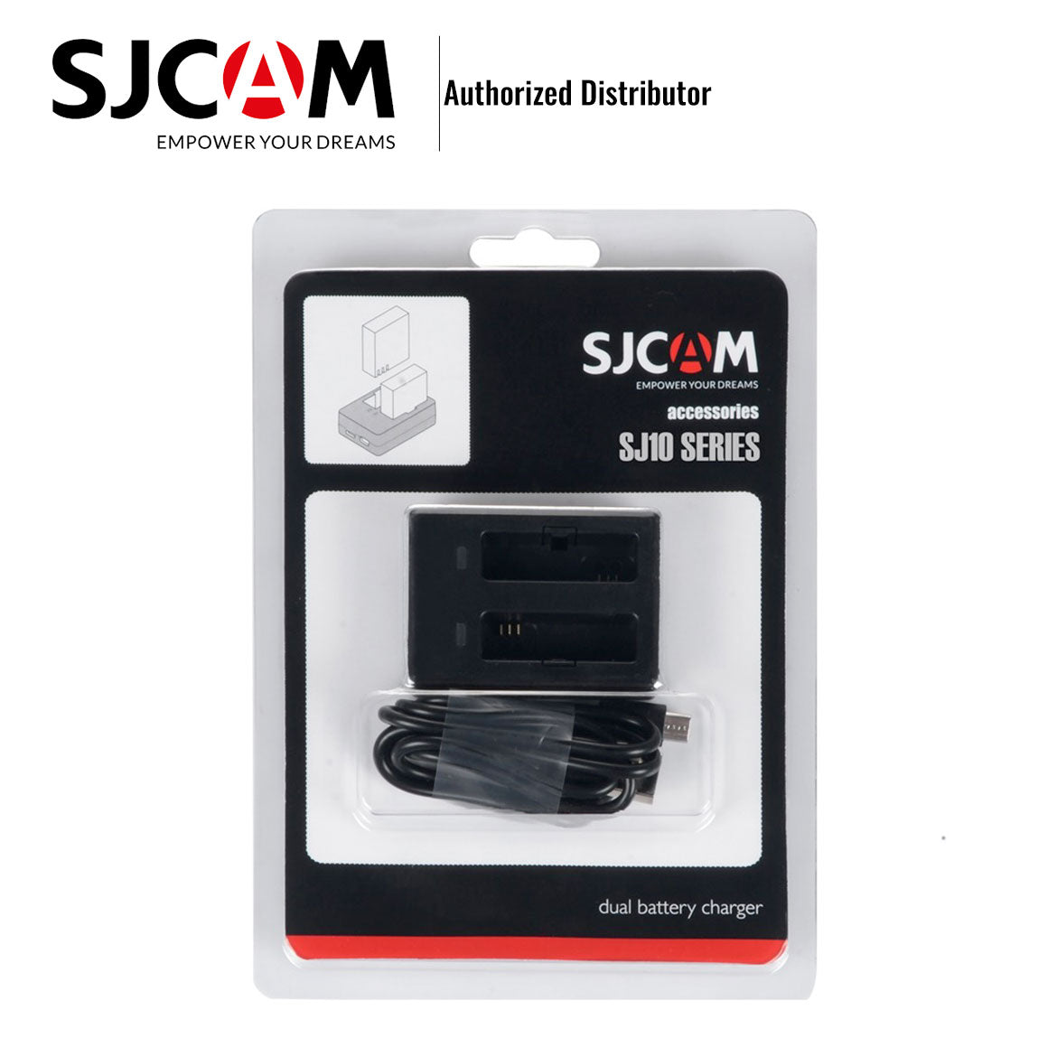 Dual Slot Battery Charger for SJCAM SJ10 Action Camera - Fast Charging for 2 Batteries | Perfect for Travel, Outdoor Adventures & Vlogging