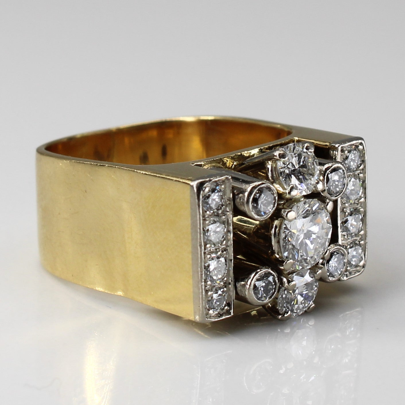 1.50ctw VS1/VS2 F/G Textured Diamond Wide Gold Ring - Size 5.75 | Elegant Wedding Band, Anniversary Gift for Her, Perfect for Special Occasions