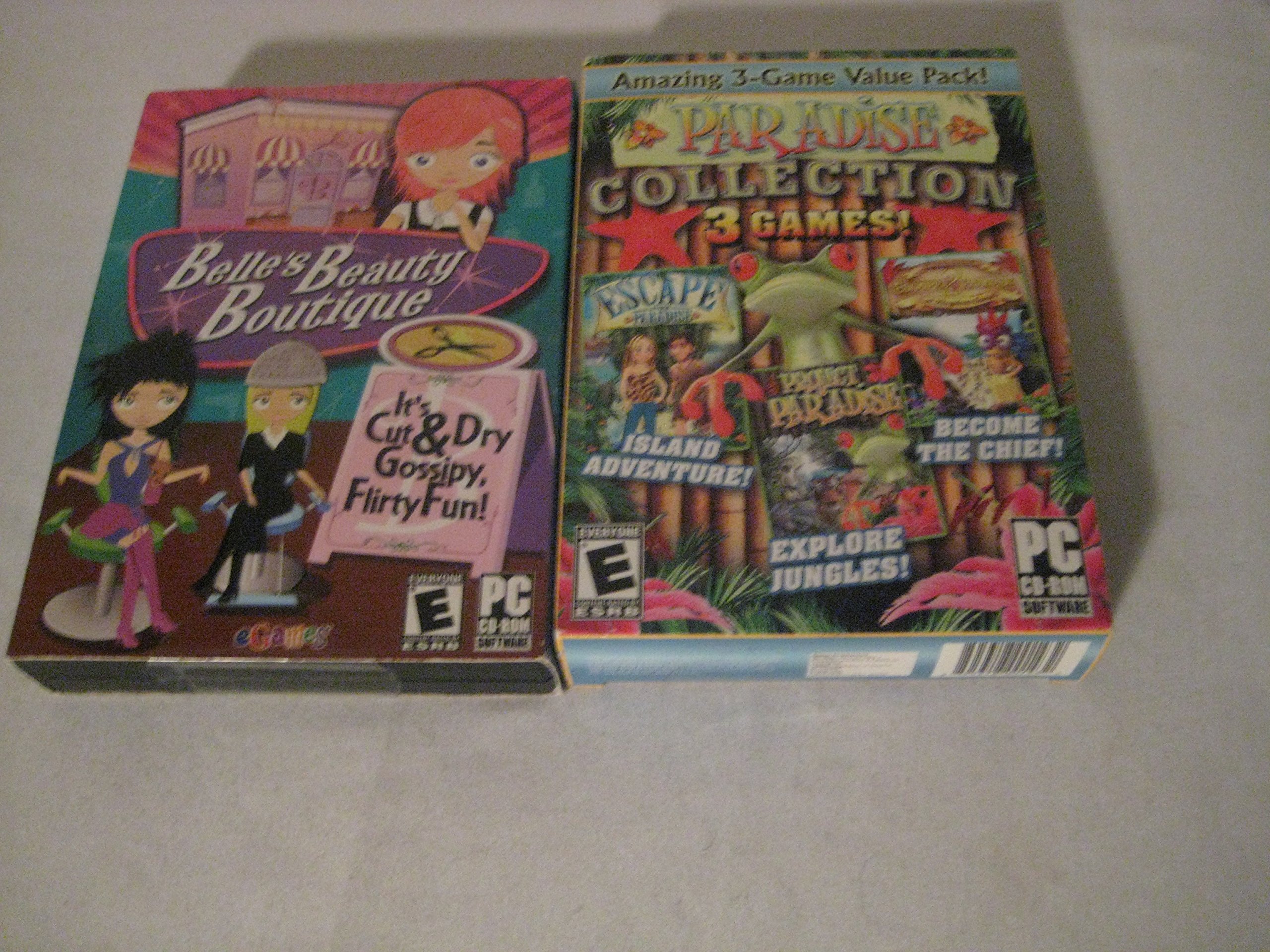 Belle's Beauty Boutique & Paradise Collection 3 Games Bundle (2 Pack) - Perfect for Family Game Nights & Party Entertainment