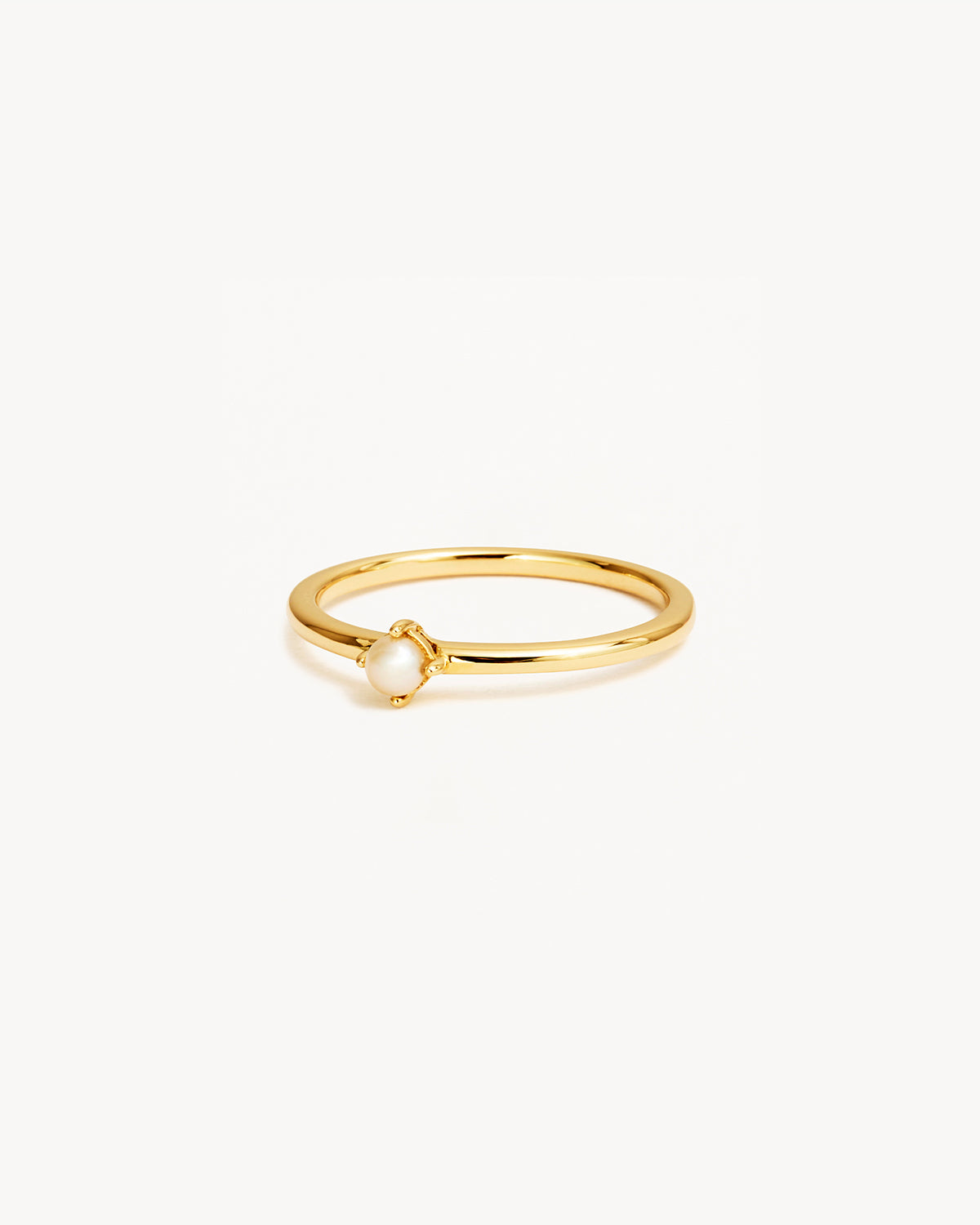 14K Solid Gold Serene Pearl Ring - Elegant Dainty Jewelry for Women, Perfect for Weddings, Anniversaries & Special Occasions