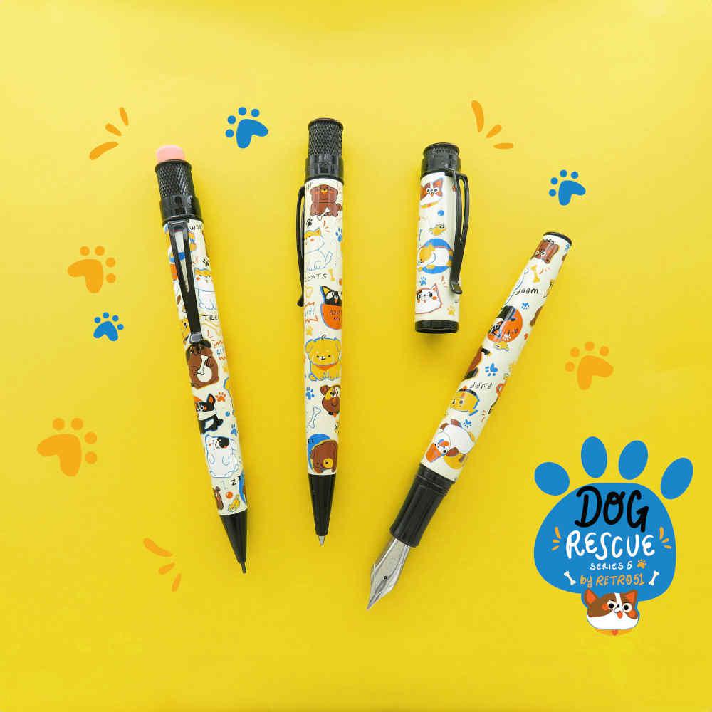 Retro 51 Tornado Fountain Pen - Rescue Dog #5 Design | Premium Writing Instrument for Collectors & Professionals | Perfect for Office, Journaling & Gift Giving