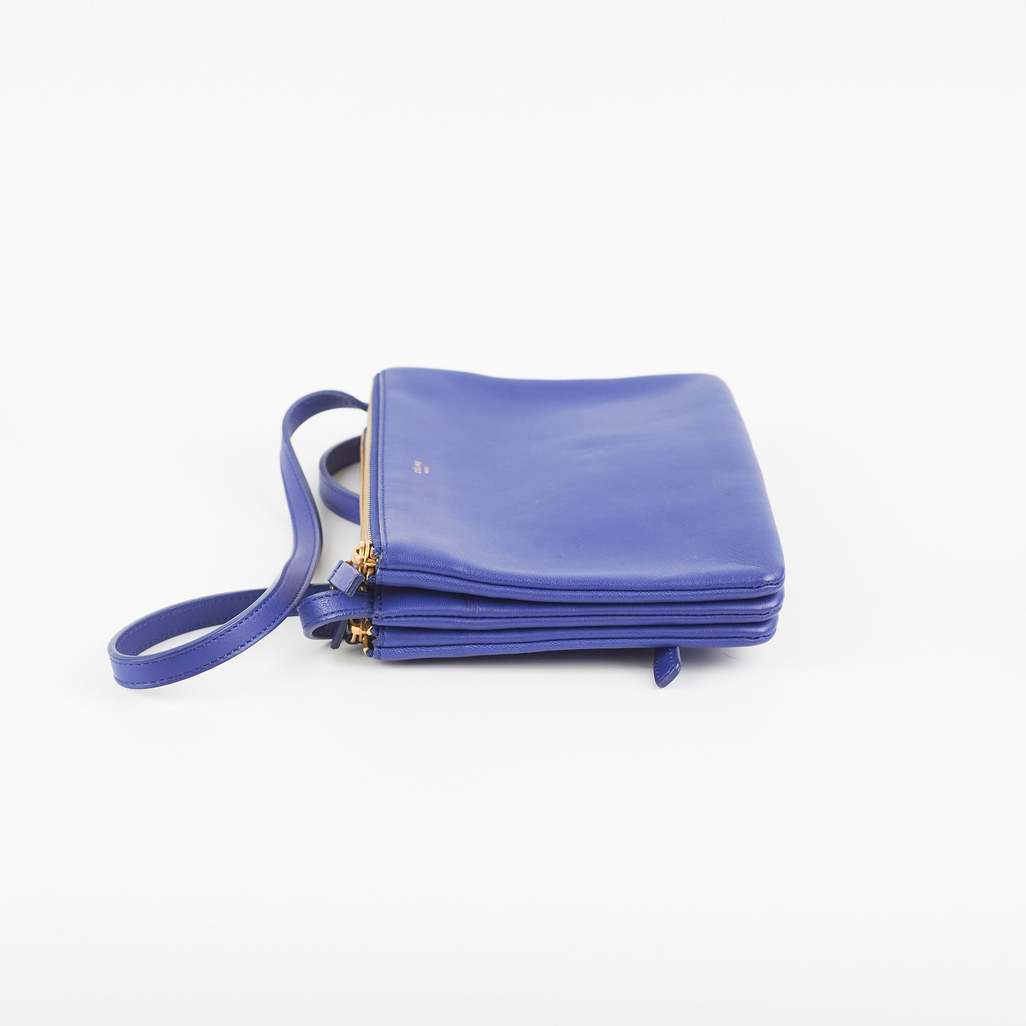 Celine Trio Bag Blue Crossbody Leather Handbag for Women - Stylish & Lightweight Purse for Everyday Use, Travel & Date Night