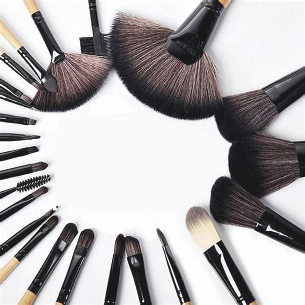 Premium 24-Piece Fiber Soft Bristle Makeup Brush Set with Leather Case - Professional Cosmetic Brushes for Foundation, Blending, Contouring & Eyeshadow - Perfect for Makeup Artists & Beauty Enthusiasts