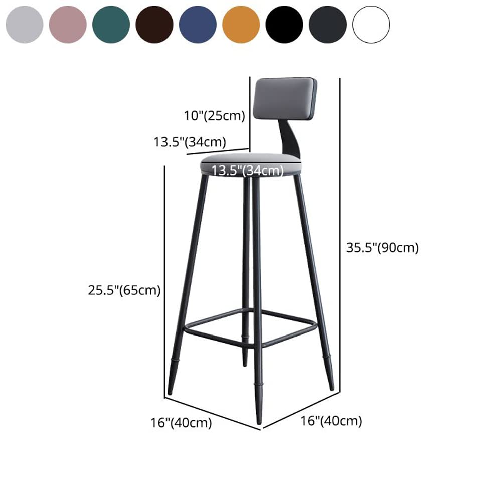 KWOKING Scandinavian Modern Iron Bar Stool Set of 2 - 26