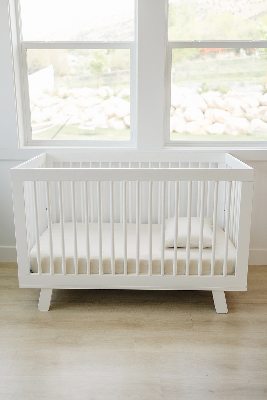 Ecolino® 100% Organic Cotton Crib Sheet - Soft & Breathable Baby Crib Fitted Sheet for Nursery, Toddler Bed - Oat Color | Perfect for Newborns, Infants & Daycare Use