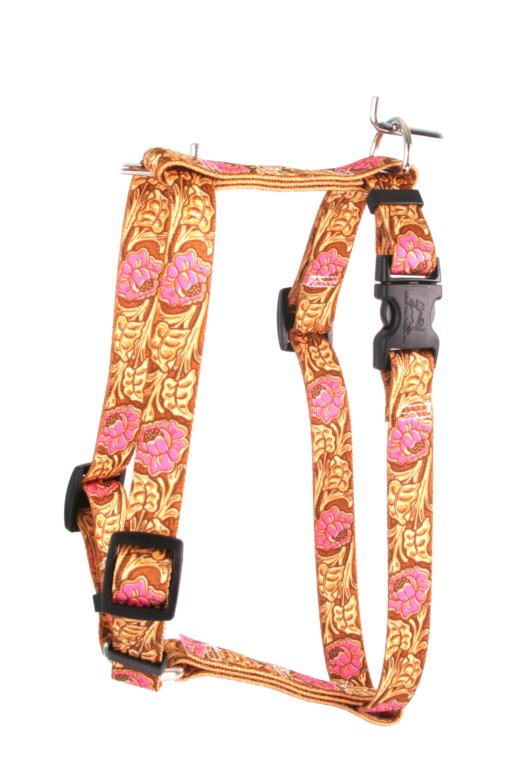 Yellow Dog Step-In Harness - Medium Size Leather Rose Pink Pet Harness for Small Dogs | Perfect for Walking, Training & Outdoor Adventures