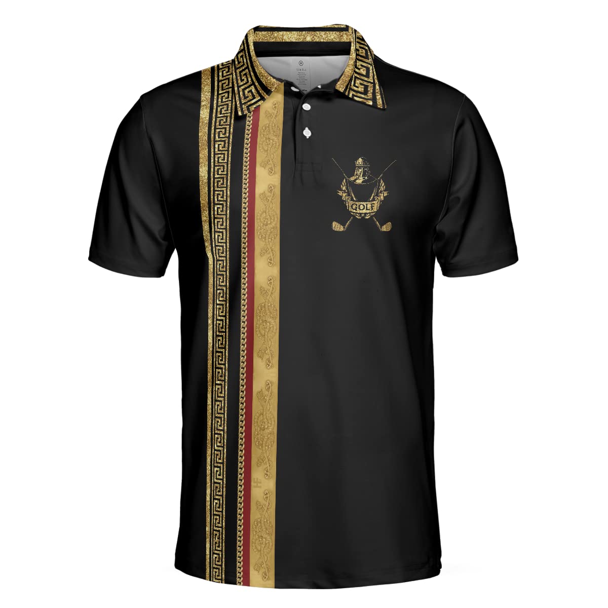 HYPERFAVOR Men's Cool Golf Polo Shirts - Breathable Short Sleeve Sporty Golf Shirt - Luxury Baroque Design for Golf & Casual Wear - Perfect for Golf Courses, Country Clubs & Summer Outings