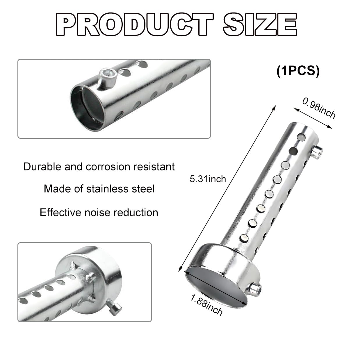 Stainless Steel Motorcycle Exhaust Muffler - 48mm Universal Fit for Enhanced Sound Performance