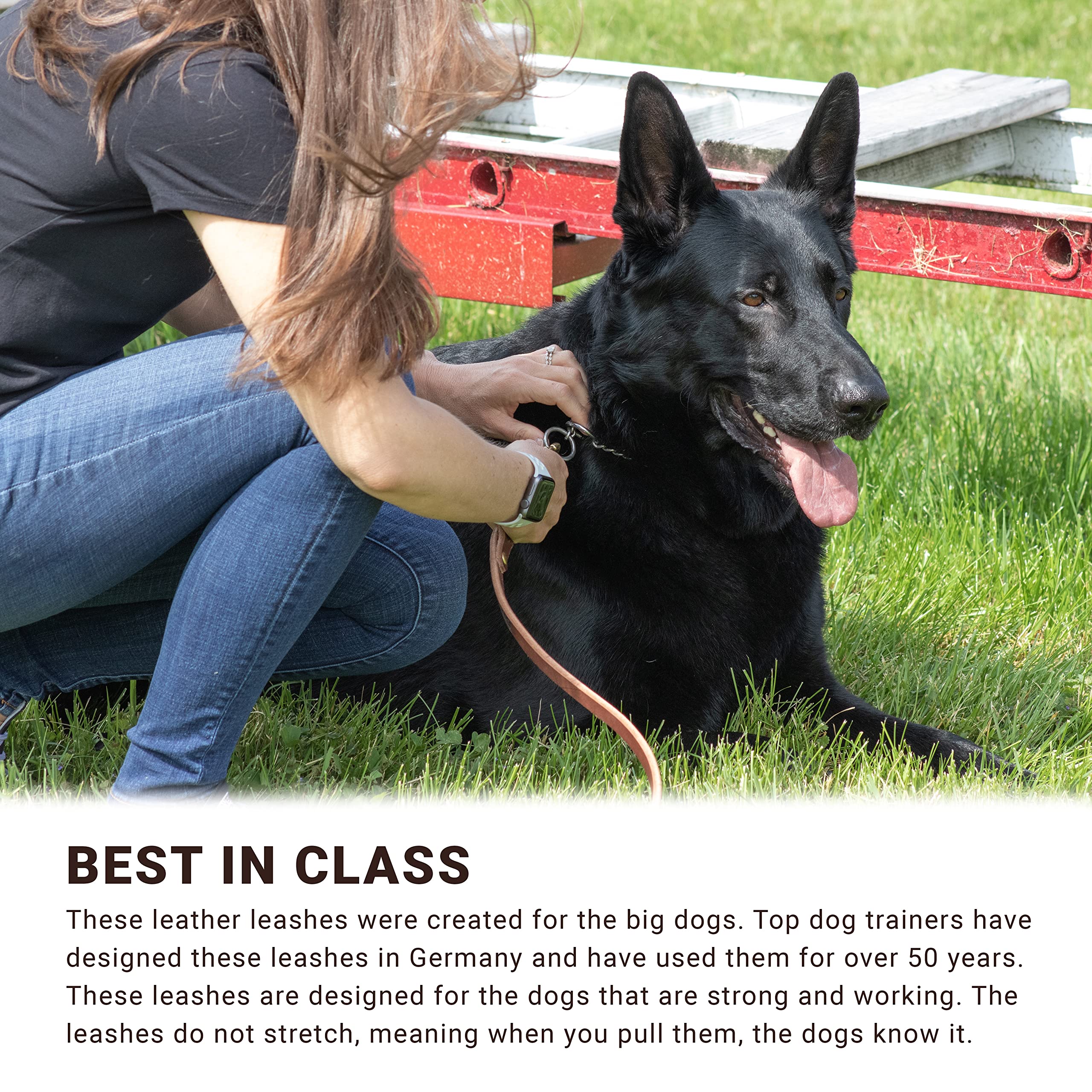 Heavy Duty Leather Dog Leash for Police & Military Training - 1/4