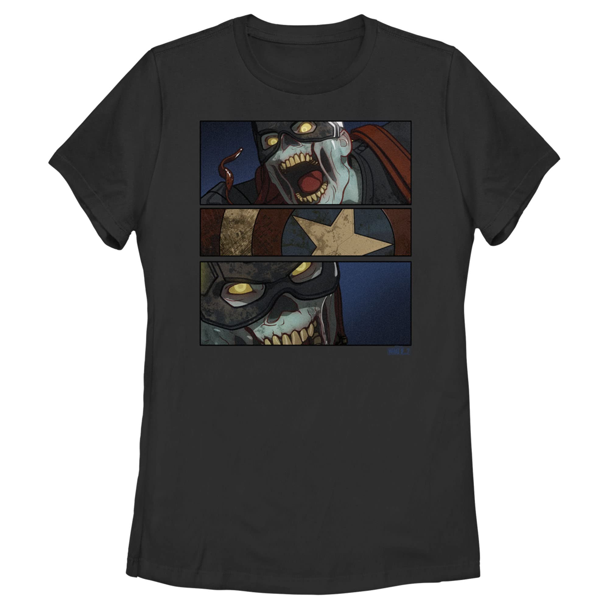 Women's Marvel What If…? Zombie Captain America Graphic T-Shirt | Superhero Tee for Fans | Perfect for Cosplay, Comic Con & Casual Wear
