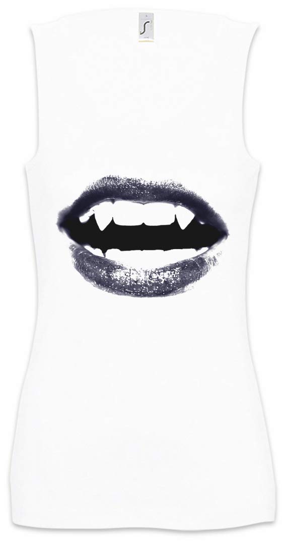 Vampire Woman Mouth Print Women's Tank Top - Gym Fitness Training Shirt for Women - Workout, Running & Yoga Apparel