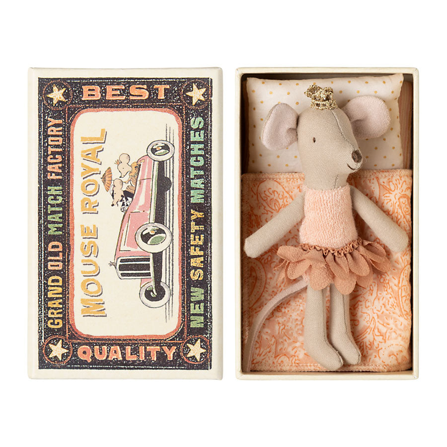 Maileg Princess Mouse Doll - Little Sister in Matchbox Toy for Kids | Perfect Gift for Pretend Play & Collectors