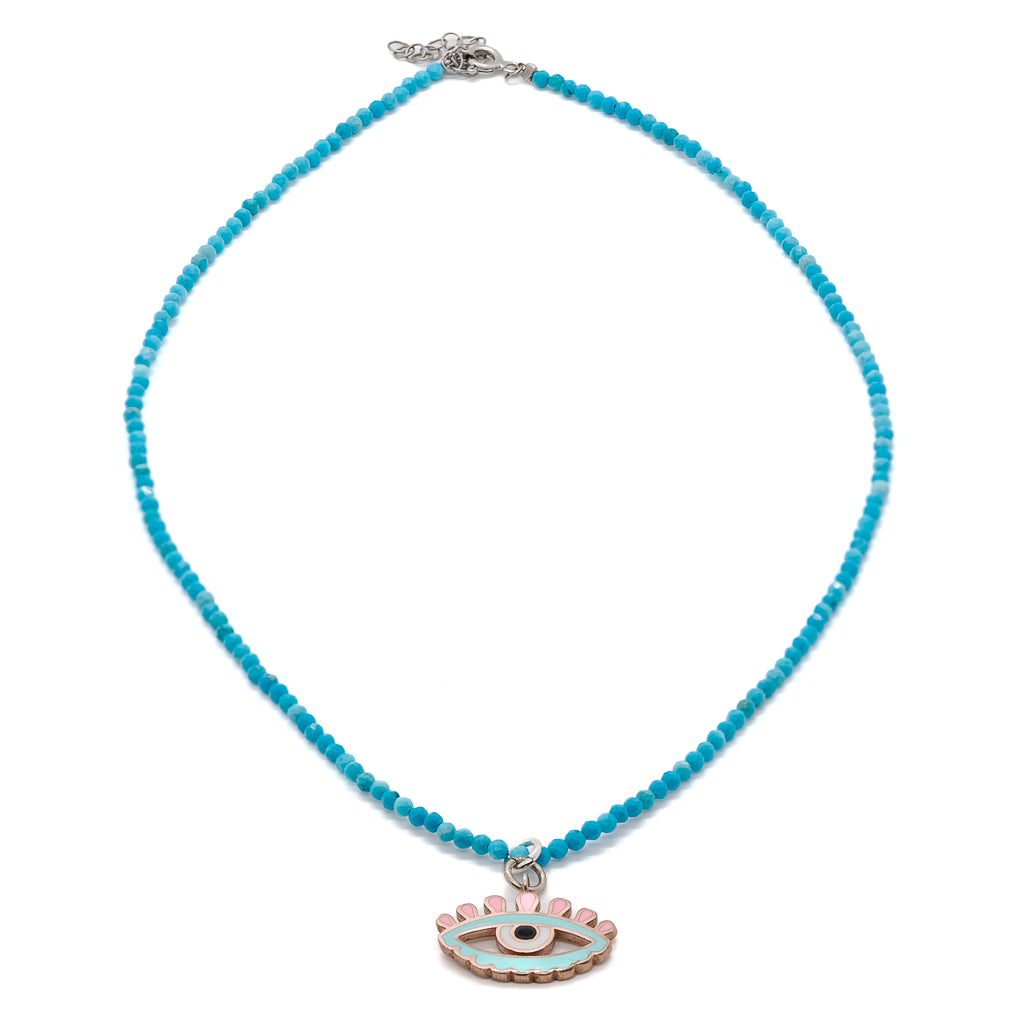 Turquoise Candy Evil Eye Necklace for Women - Protection & Fashion Jewelry Gift for Birthday, Travel, or Everyday Wear